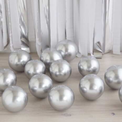 Ginger Ray Ballons chromés argentés 13 cm | 40 pièces