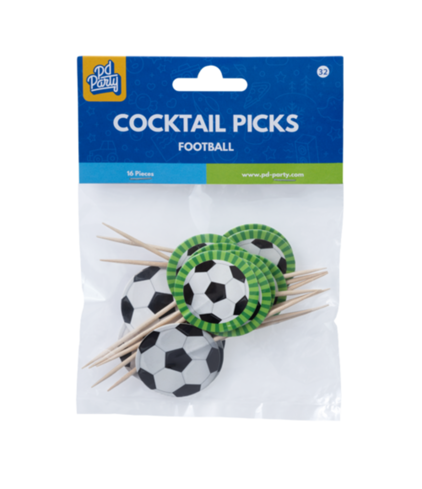 Paper Dreams Fußball-Cocktailspieße Welt 6,5 cm | 16 Stück