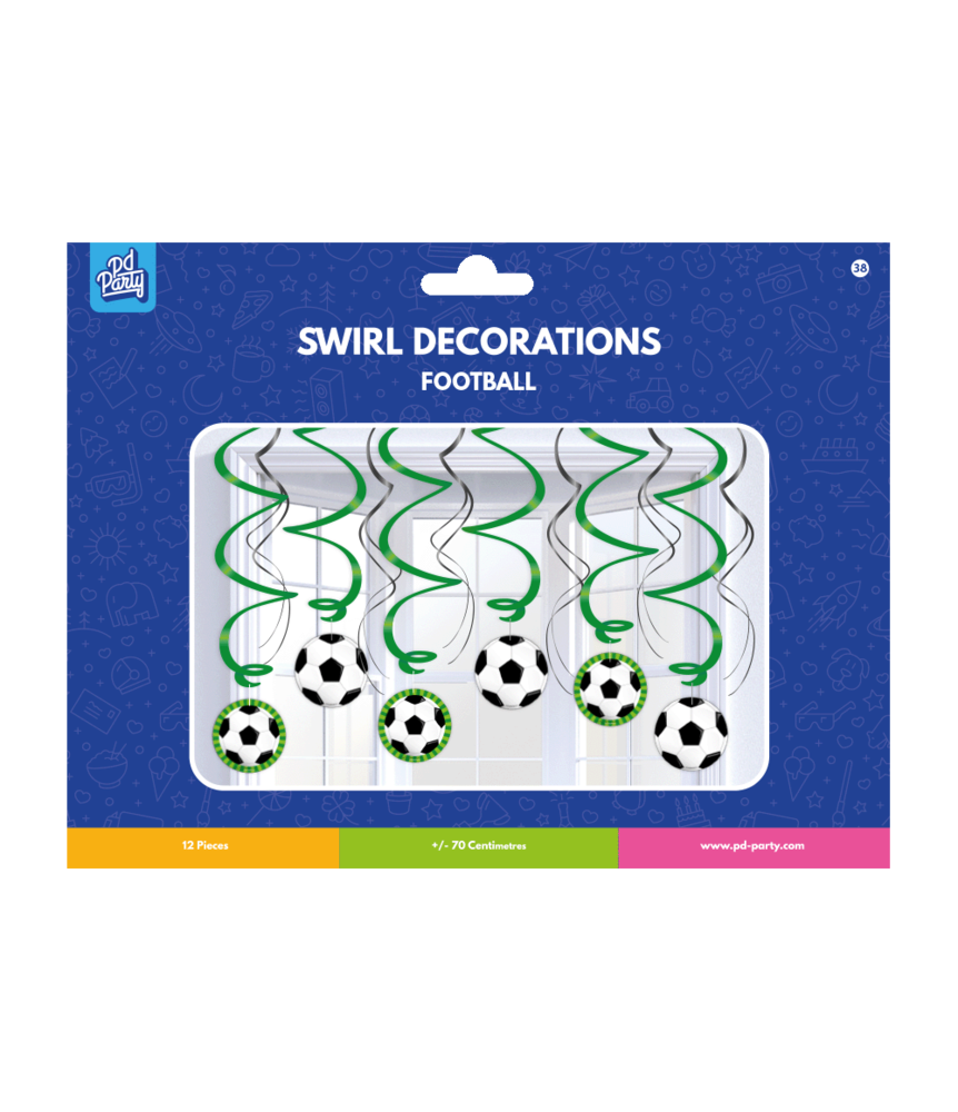 Paper Dreams Décoration suspendue Football Monde 70 cm | 12 pièces