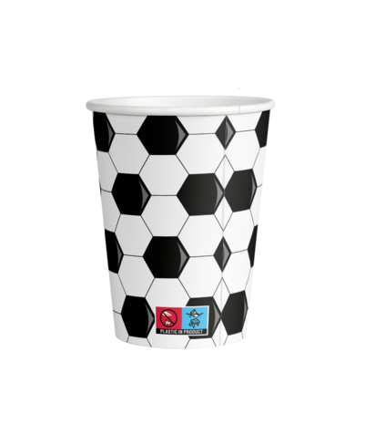Paper Dreams Voetbal Bekers World 250ml | 8 stuks Paper Dreams Voetbal Bekers World 250ml | 8 stuks