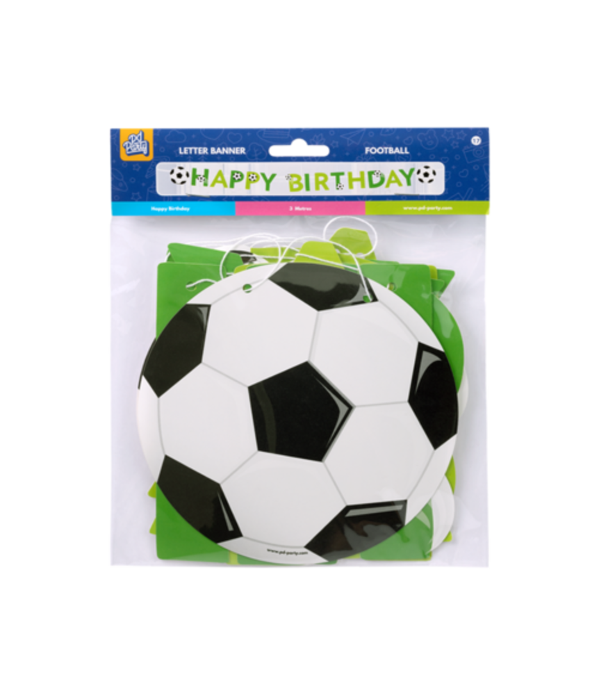 Paper Dreams Voetbal Letterslinger Happy Birthday World 2,5mtr | per stuk Paper Dreams Voetbal Letterslinger Happy Birthday World 2,5mtr | per stuk