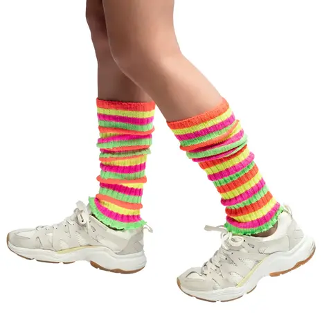 Boland Beenwarmers Neon Gestreept | per paar Boland Beenwarmers Neon Gestreept | per paar