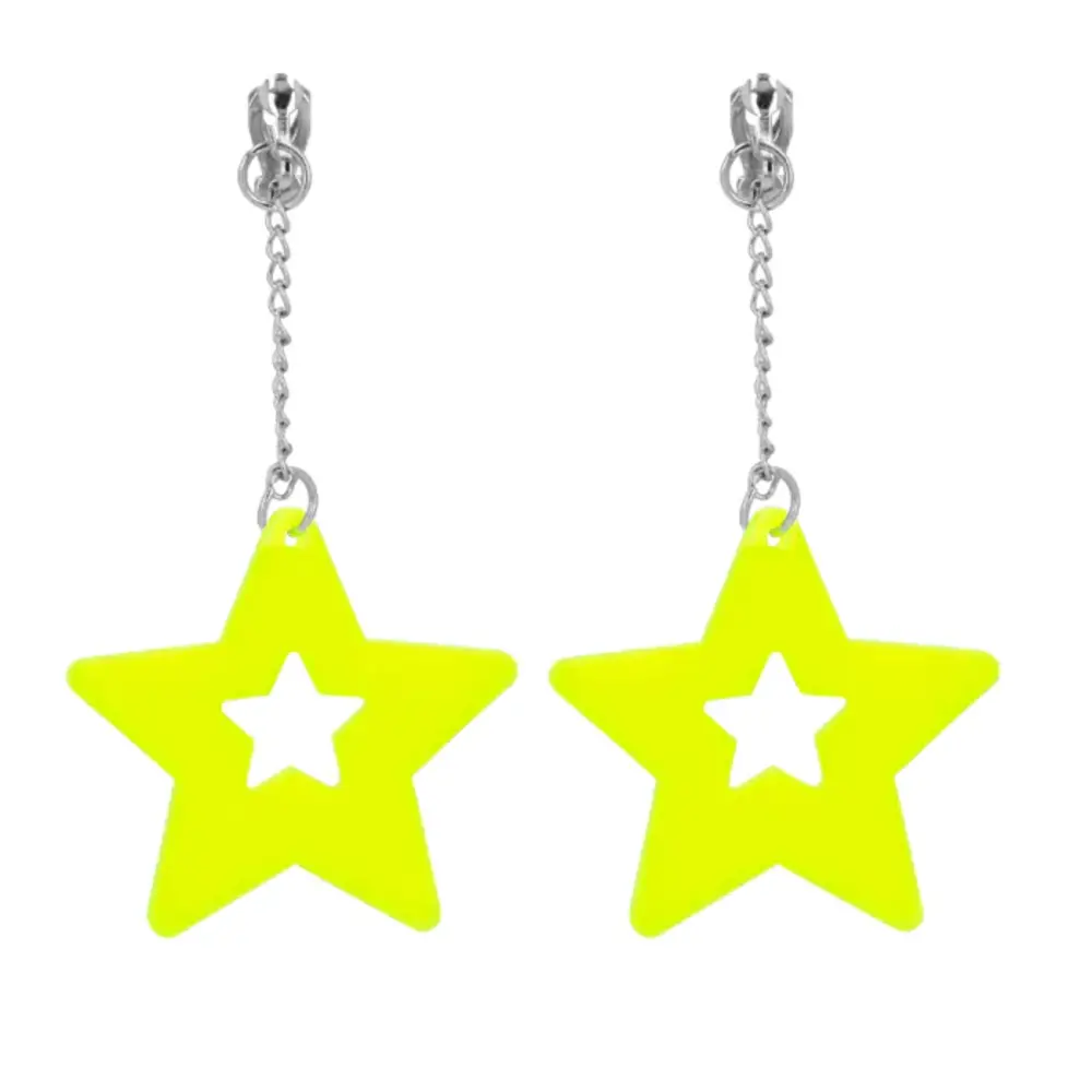 Boland Neon Yellow Star Earrings | per pair