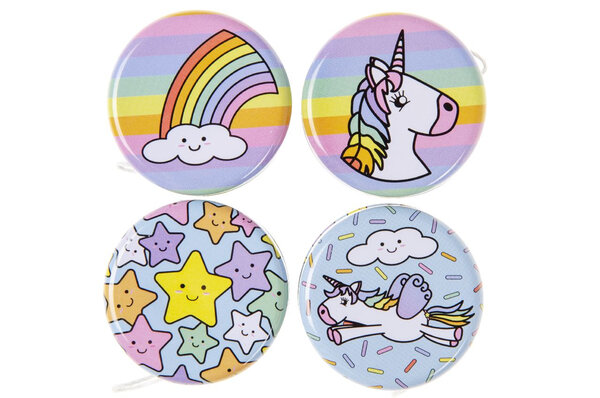 LG Imports Yo-yo licorne en métal 5 cm | lot de 8 pièces