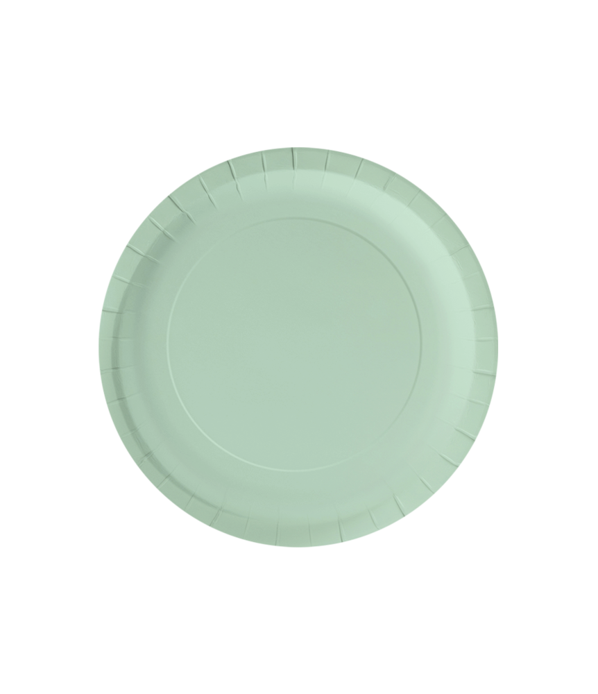 Paper Dreams Assiettes vert pastel 23 cm | 8 pièces