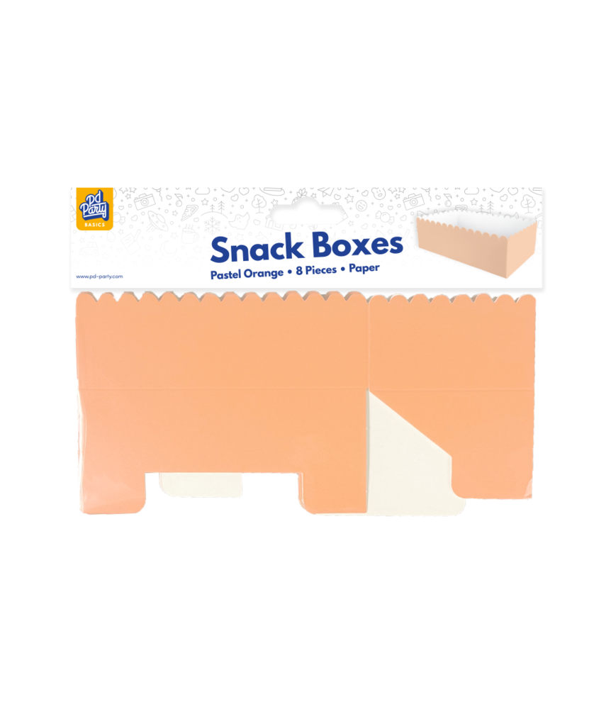 Paper Dreams Snackbakjes Oranje Pastel 7x7x12,5cm | 8 stuks Paper Dreams Snackbakjes Oranje Pastel 7x7x12,5cm | 8 stuks