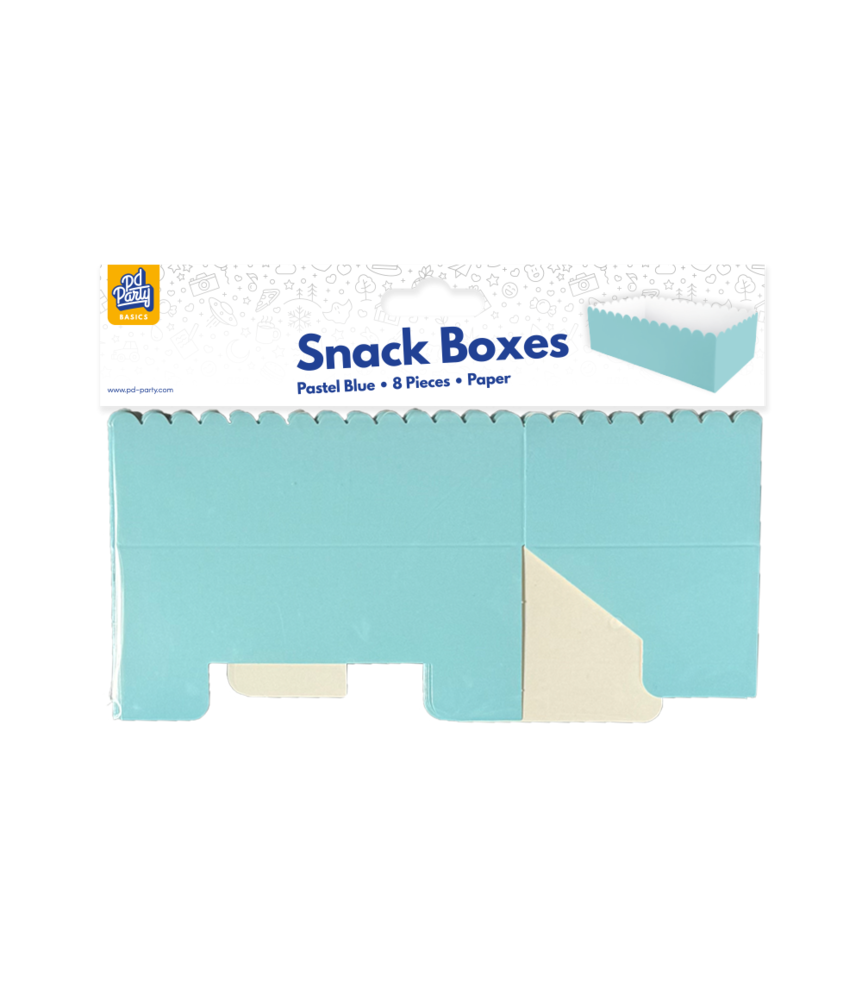Paper Dreams Snackbakjes Blauw Pastel 7x7x12,5cm | 8 stuks Paper Dreams Snackbakjes Blauw Pastel 7x7x12,5cm | 8 stuks