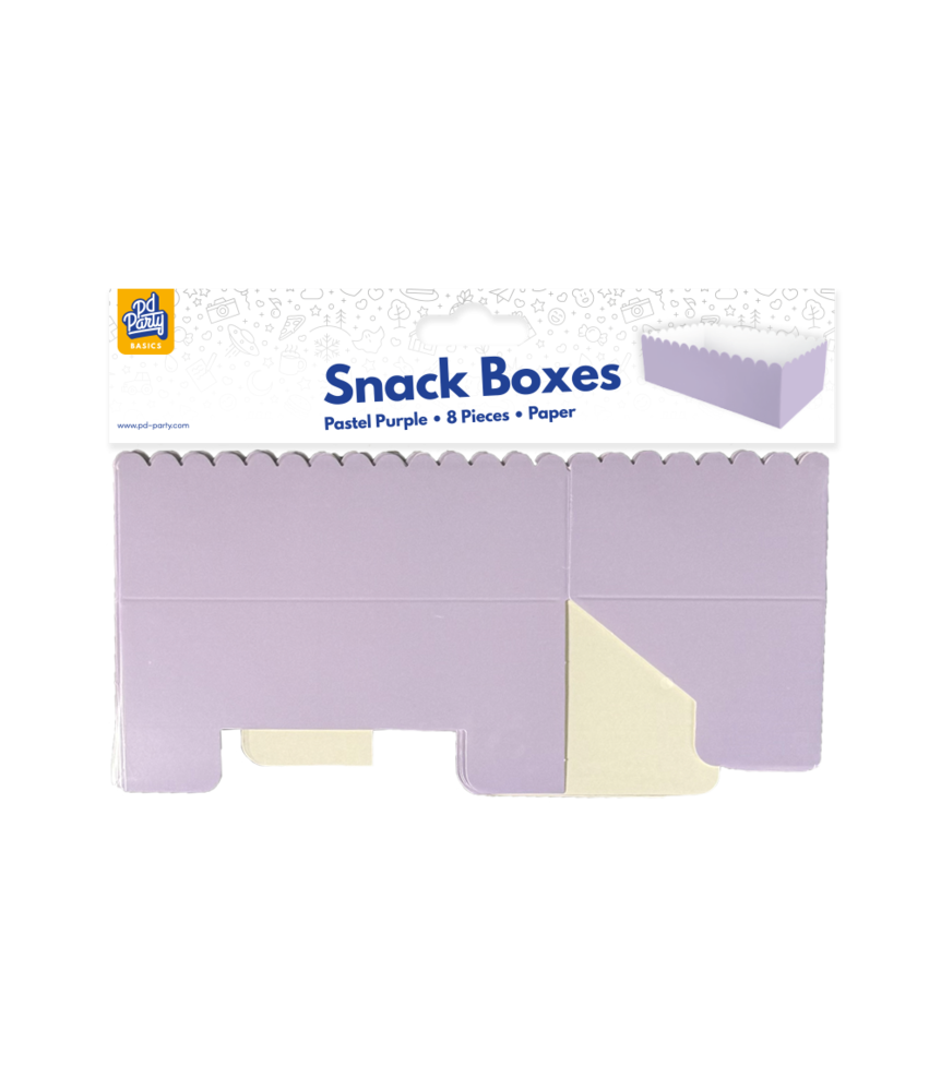 Paper Dreams Snackbakjes Paars Pastel 7x7x12,5cm | 8 stuks Paper Dreams Snackbakjes Paars Pastel 7x7x12,5cm | 8 stuks