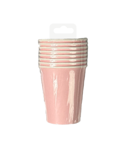 Paper Dreams Hellrosa Pastellbecher 200 ml | 8 Stück