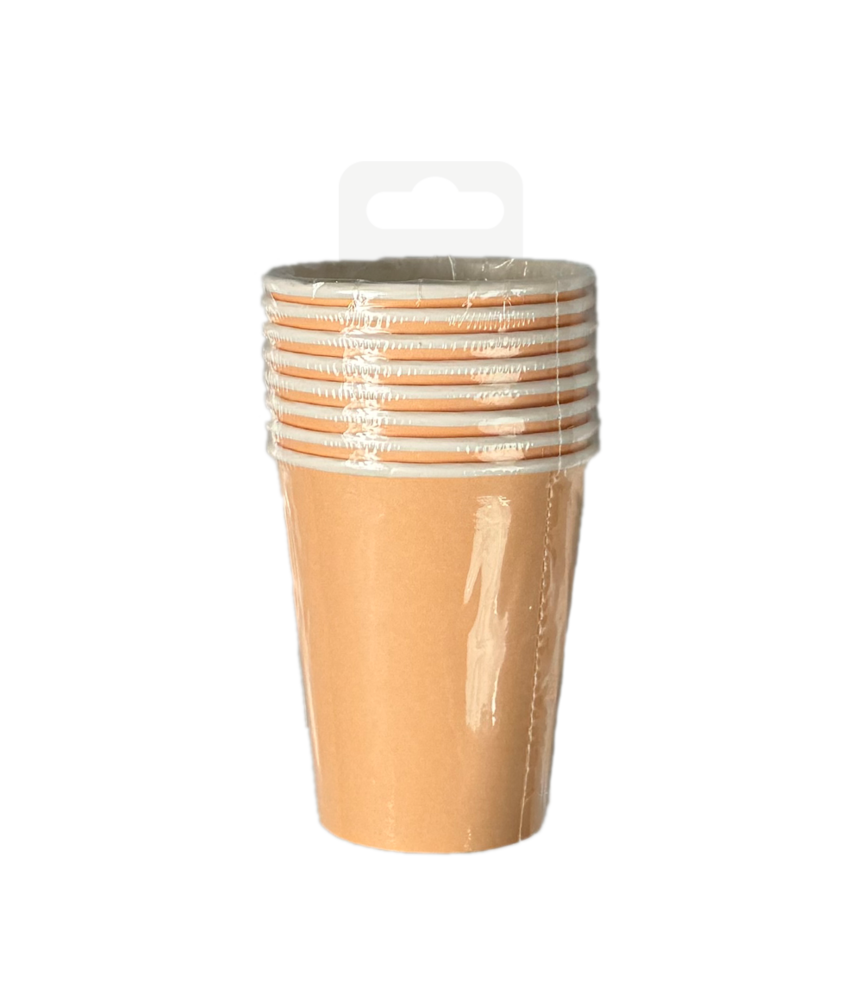Paper Dreams Orangefarbene Pastellbecher 200 ml | 8 Stück