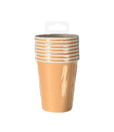 Paper Dreams Orangefarbene Pastellbecher 200 ml | 8 Stück
