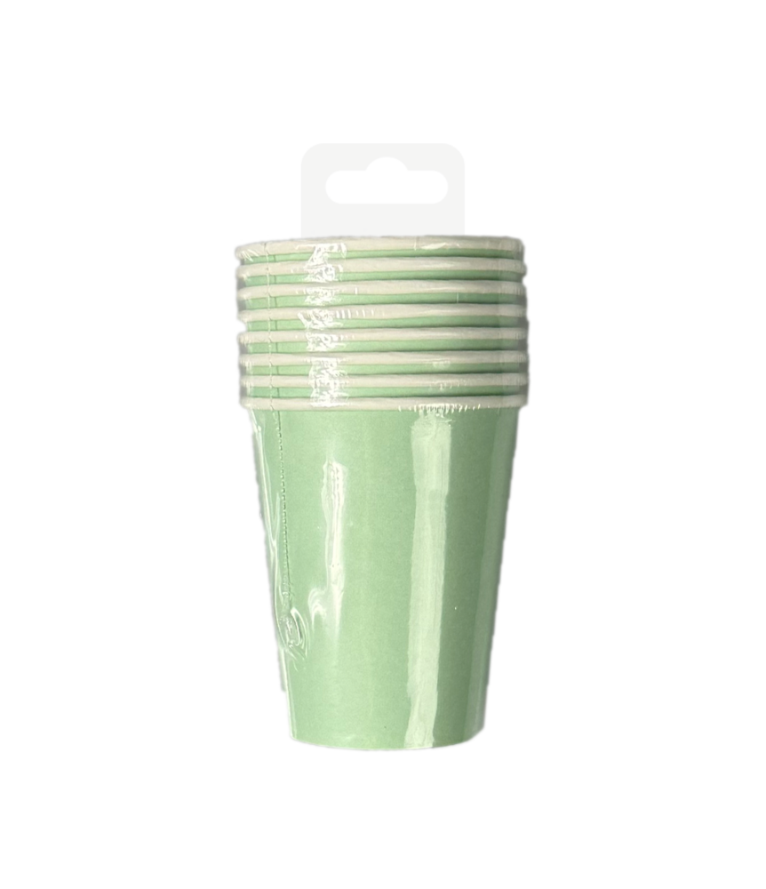 Paper Dreams Bekers Groen Pastel 200ml | 8 stuks Paper Dreams Bekers Groen Pastel 200ml | 8 stuks