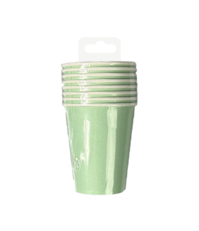 Paper Dreams Grüne Pastellbecher 200 ml | 8 Stück