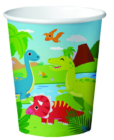 WeFiesta Gobelets dinosaures 210 ml | 8 pièces