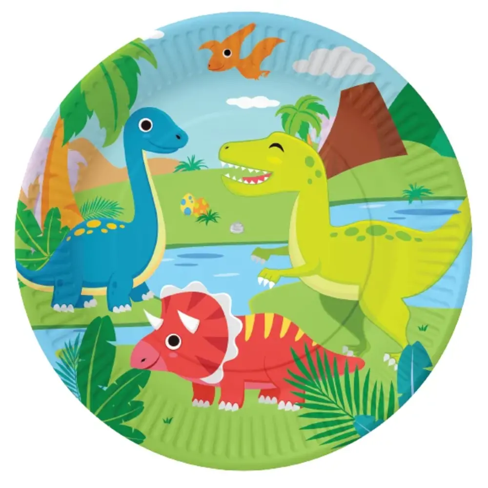 WeFiesta Dinosaurier-Teller 23 cm | 8 Stück