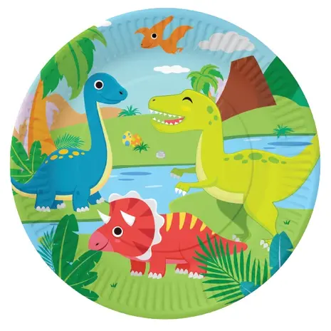 WeFiesta Dinosaurier-Teller 23 cm | 8 Stück