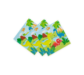 WeFiesta Serviettes dinosaures 33x33cm | 20 pièces