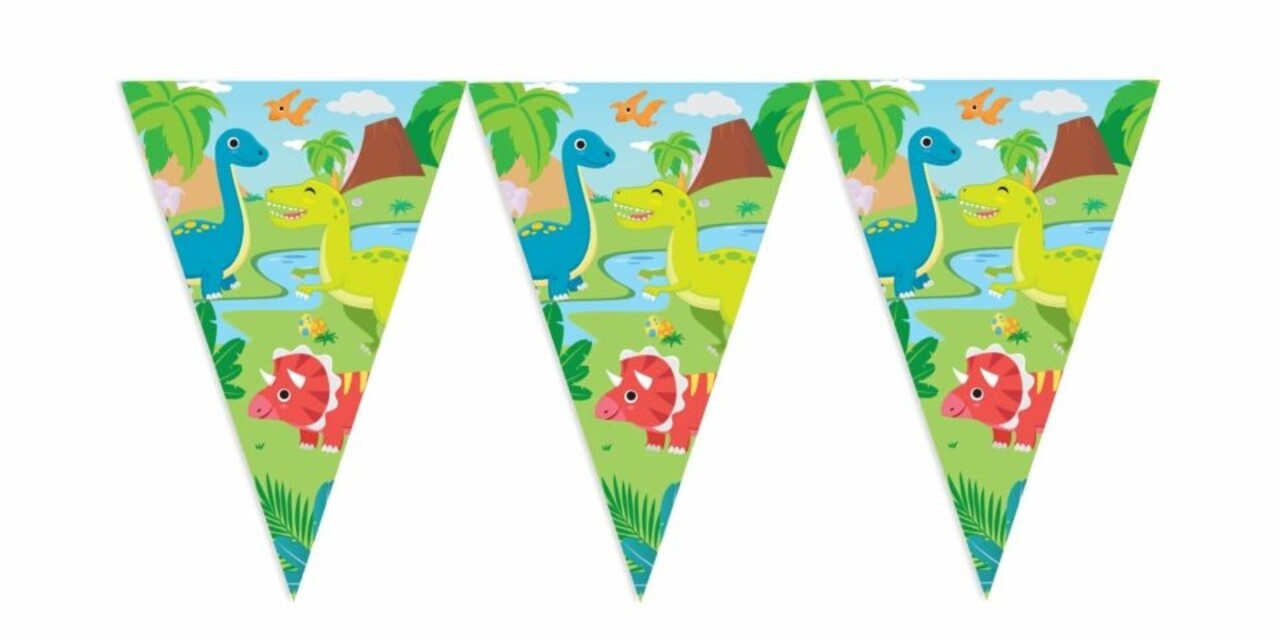 WeFiesta Dinosaurier-Girlande, 10 Meter | pro Stück