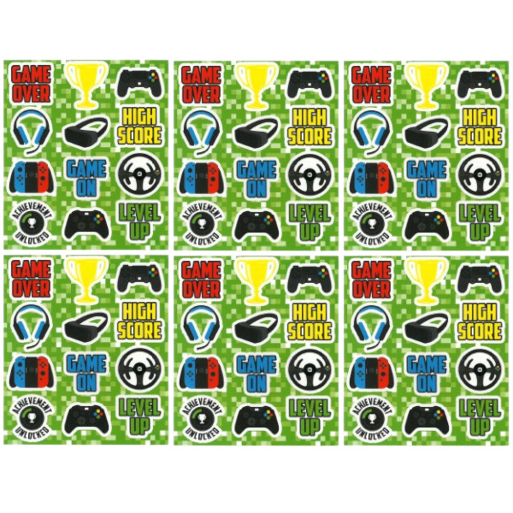 Henbrandt Planche d'autocollants pour gamers 12x10cm | 12 feuilles