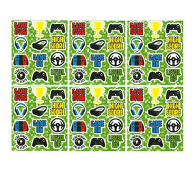 Henbrandt Planche d'autocollants pour gamers 12x10cm | 12 feuilles