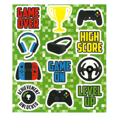 Henbrandt Gamer Sticker Sheet 12x10cm | 12 sheets