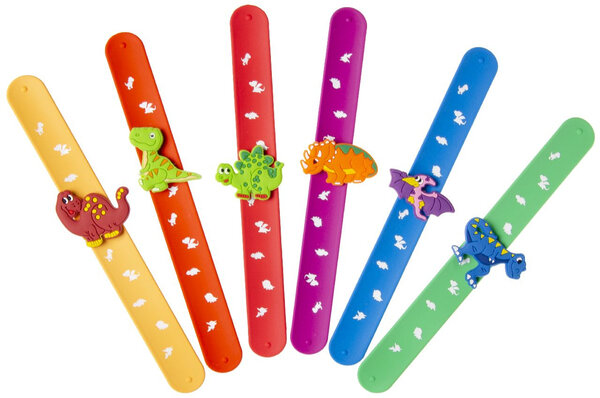 LG Imports Bracelet à pression dinosaure 22 cm | 6 pièces