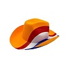 Haza - Witbaard Orange Cowboy Hat with Red-White-Blue Band | per piece Haza - Witbaard Orange Cowboy Hat with Red-White-Blue Band | per piece