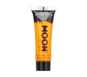 Haza - Witbaard Glow in the Dark Orange Schmink | tube van 12 ml Haza - Witbaard Glow in the Dark Orange Schmink | tube van 12 ml