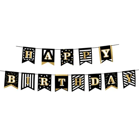 Boland Buchstabengirlande „Happy Birthday Party Time“ 2 m | 2 Stück