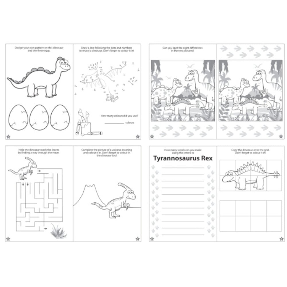 Henbrandt Dinosaurier-Puzzleheft 14 x 10 cm | 12 Teile