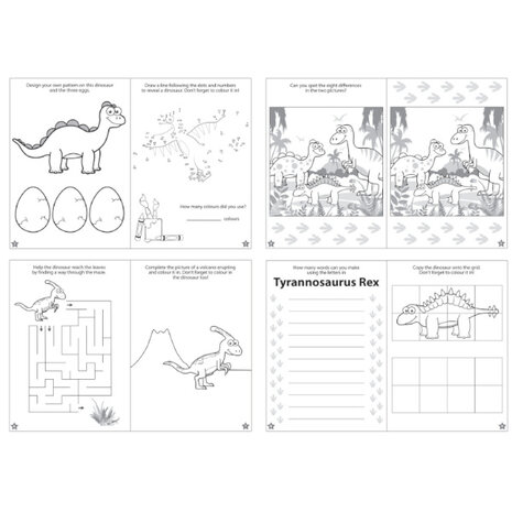 Henbrandt Livret de puzzles de dinosaures 14 x 10 cm | 12 pièces