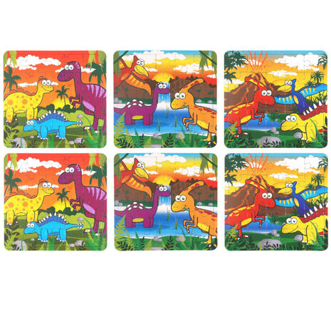 Henbrandt Puzzle dinosaure 13x13cm | 12 pièces