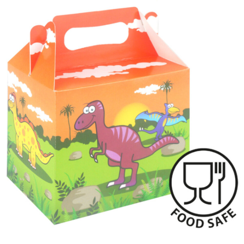 Henbrandt Dinosaurier-Gastgeschenkbox 14 x 9,5 x 12 cm | 12 Stück