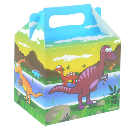 Henbrandt Dinosaurier-Gastgeschenkbox 14 x 9,5 x 12 cm | 12 Stück