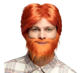 Boland Oranjje Pruik Dude met Baard | per set Boland Oranjje Pruik Dude met Baard | per set