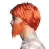 Boland Orangefarbene Herrenperücke mit Bart | pro Set Boland Orangefarbene Herrenperücke mit Bart | pro Set