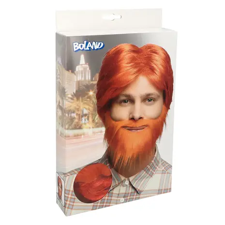 Boland Orange Dude Wig with Beard | per set Boland Orange Dude Wig with Beard | per set