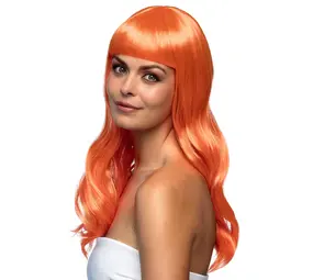Boland Oranje Pruik Lang Haar Boland Oranje Pruik Lang Haar