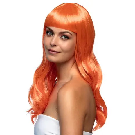 Boland Oranje Pruik Lang Haar Boland Oranje Pruik Lang Haar