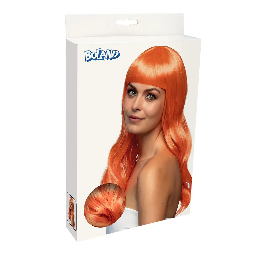Boland Oranje Pruik Lang Haar Boland Oranje Pruik Lang Haar