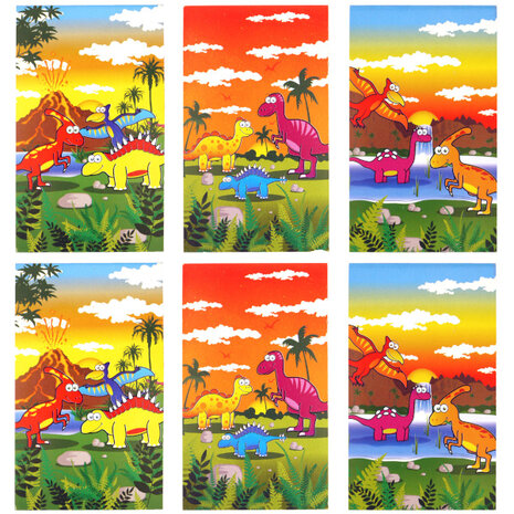 Henbrandt Dinosaurier-Notizbuch 5,5 x 9 cm | 12 Stück