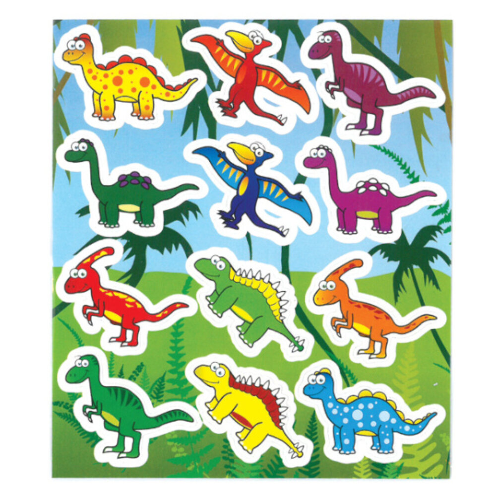 Henbrandt Dino Stickervelletje 12x10cm | 12 velletjes Henbrandt Dino Stickervelletje 12x10cm | 12 velletjes