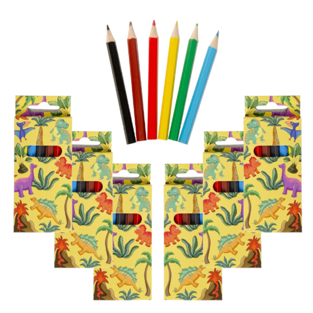 LG Imports Dinosaur Colored Pencils 9cm | 24 boxes
