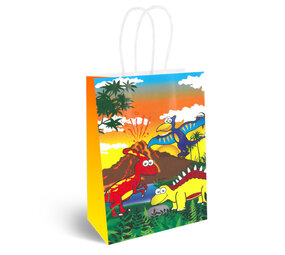 Henbrandt Dino Uitdeeltasje 16x22x8cm | 12 stuks Henbrandt Dino Uitdeeltasje 16x22x8cm | 12 stuks