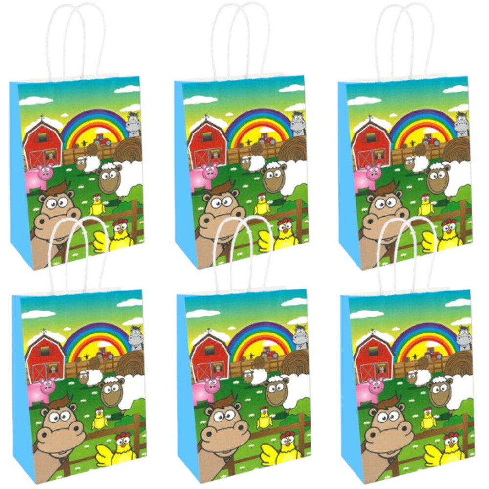 Henbrandt Farm Animals Party Bags 16x22x8cm | 12 pieces