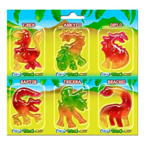 Vidal Dino Jelly snoep in blister | 6 stuks Vidal Dino Jelly snoep in blister | 6 stuks