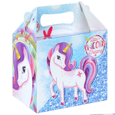 Henbrandt Einhorn-Gastgeschenkbox 14 x 9,5 x 12 cm | 12 Stück
