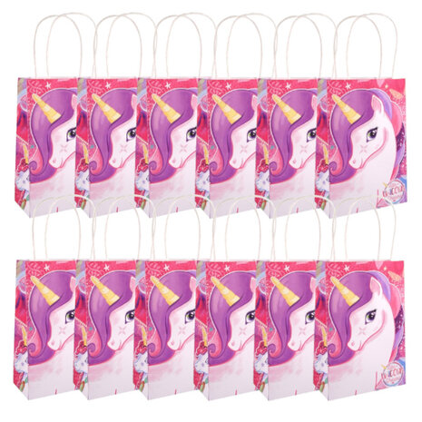 Henbrandt Einhorn-Gastgeschenktüten 14 x 21 x 7 cm | 12 Stück