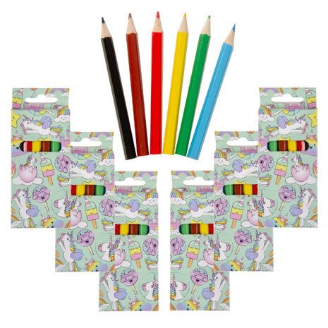 LG Imports Crayons de couleur Licorne 9 cm | 24 boîtes