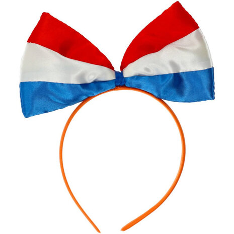 Folat Orangefarbenes Diadem mit rot-weiß-blauer Schleife | pro Stück